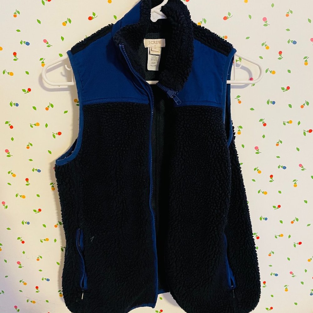 J. Crew Blue Teddy Vest